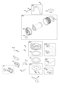 Air Cleaner Group Diagram and Parts List for 385447-0342-G1 200000 - 399999 Briggs and Stratton Engine